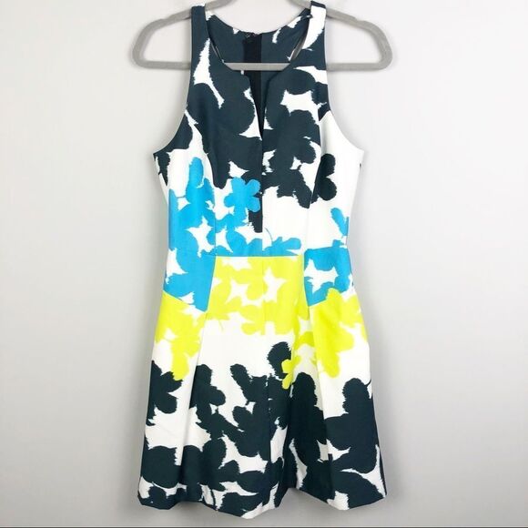 MILLY | Abstract Watercolor Floral Fit & Flare Dress Women’s Size 4 - Picture 1 of 11